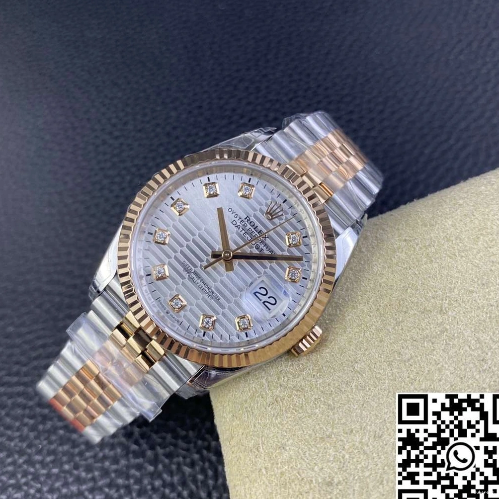 M126231 36MM Hourmarker Rolex Diamond VS Motif Dial Tone Factory Two Silver Datejust 0312